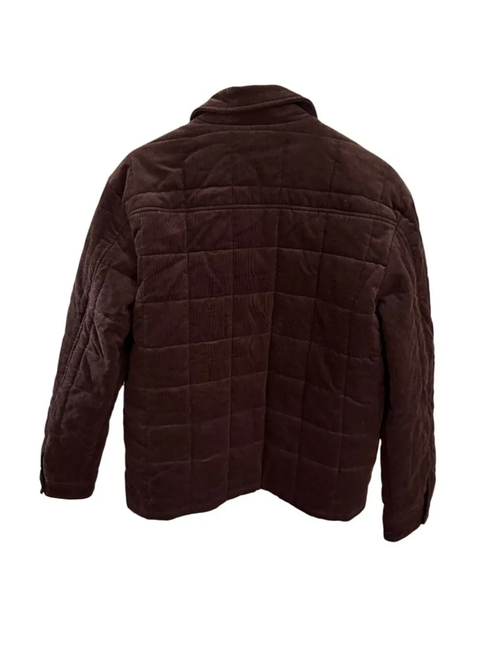 Banana Republic Quilted Corduroy Jacket‎ Brown Snap Front Shirt Jacket Men's Sm